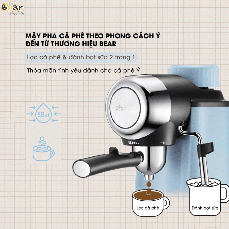 Máy pha cà phê Espresso Bear CF-B02V1